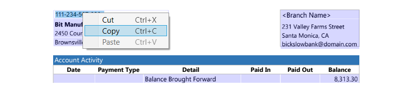 Screenshot bank statement to pdf
