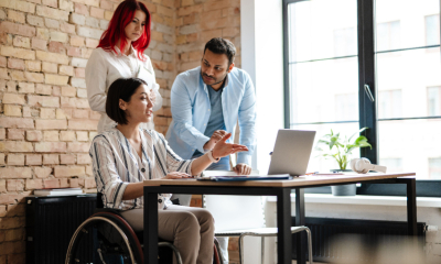 A disabled entrepreneur at work