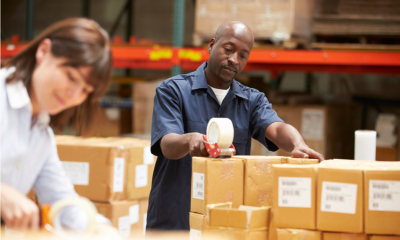 Workers in a distribution centre
