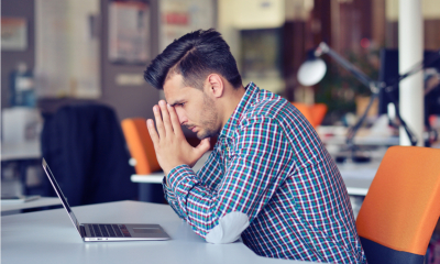 Businessman looking worried