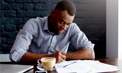 An attractive man works out the best legal form for him new business