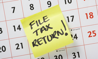 A calender with a reminder to file tax return