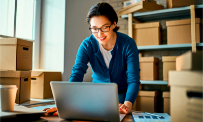 A woman processes her export orders