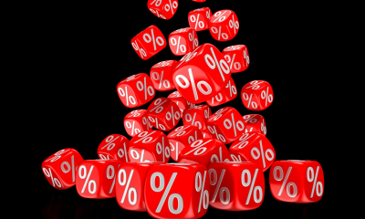 Cubes with percentage signs