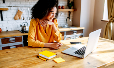 A women working from home