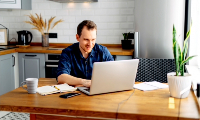 A relieved man files his self assessment tax return