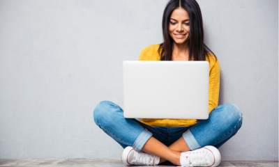 Freelancer working on her laptop