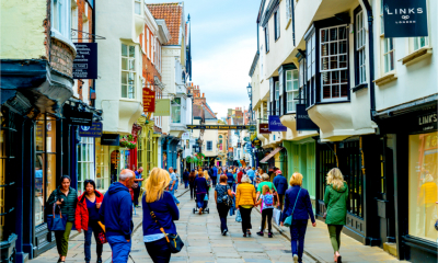 Shoppers enjoy the vibrant York high street
